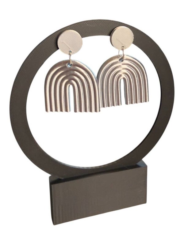 Silver Arch Drop Earrings