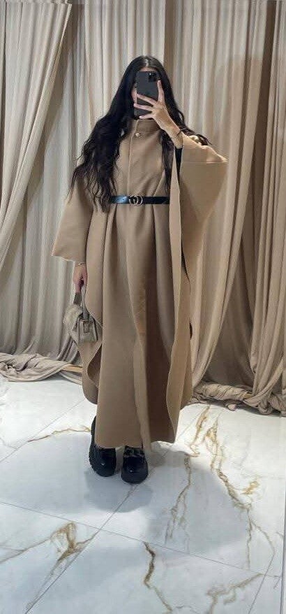 Cape Poncho Oversize Camel – Taille Unique (34 au 46