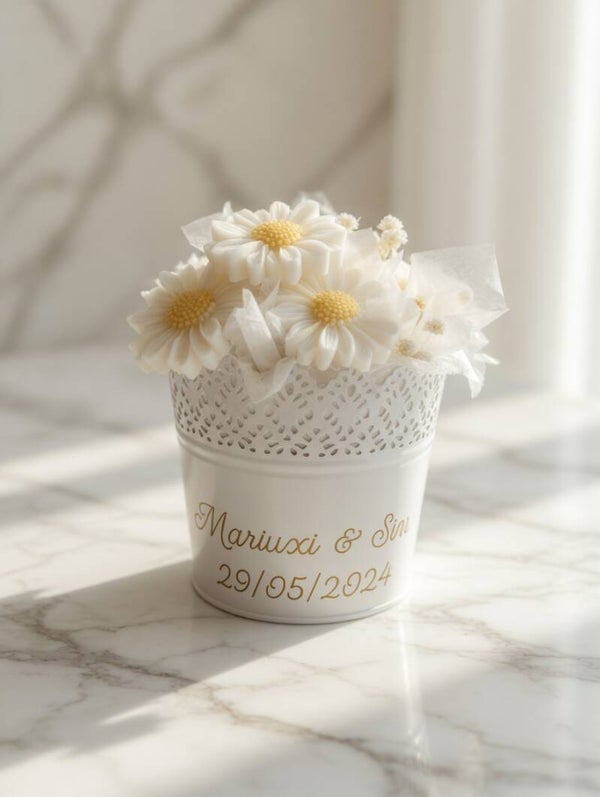 Arreglo de Margaritas · Bote Personalizado