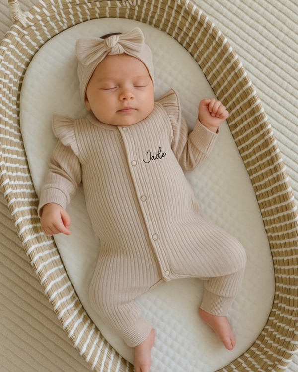Boxpakje Rib Jersey | Beige | Gepersonaliseerd