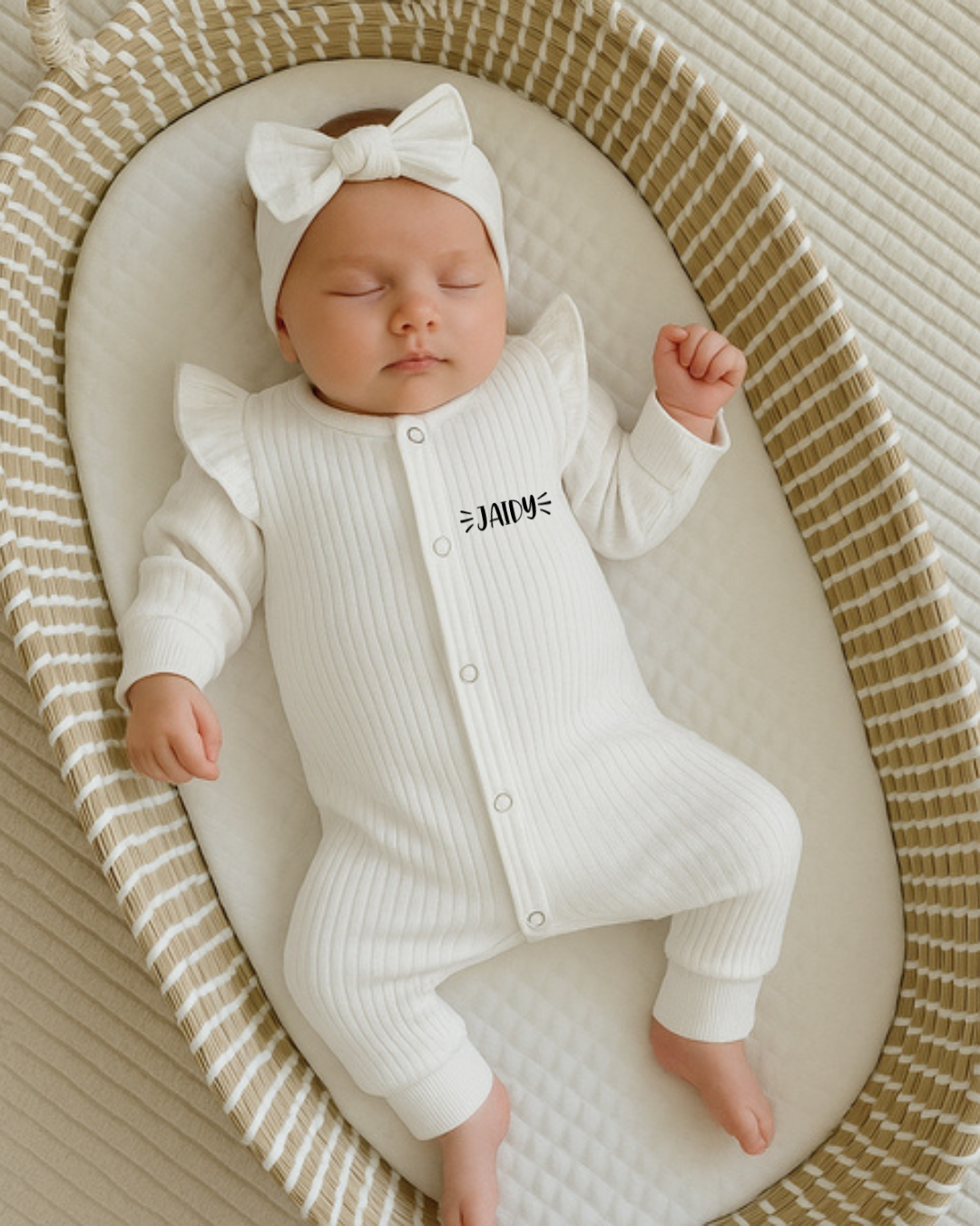 Boxpakje Rib Jersey | Wit | Gepersonaliseerd