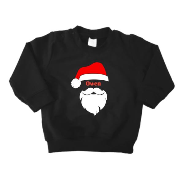 Sweater Kerst Naam Kerstman Zwart