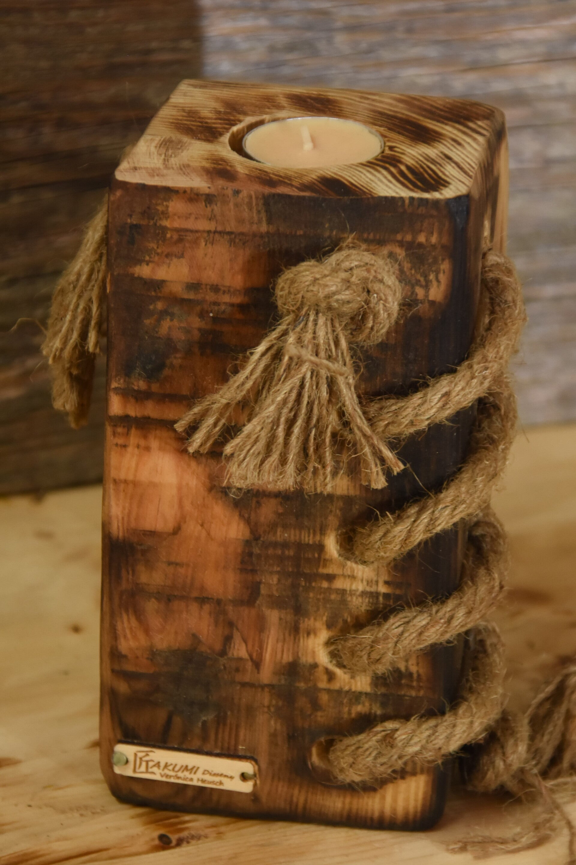 Portavelas yakisugi yute