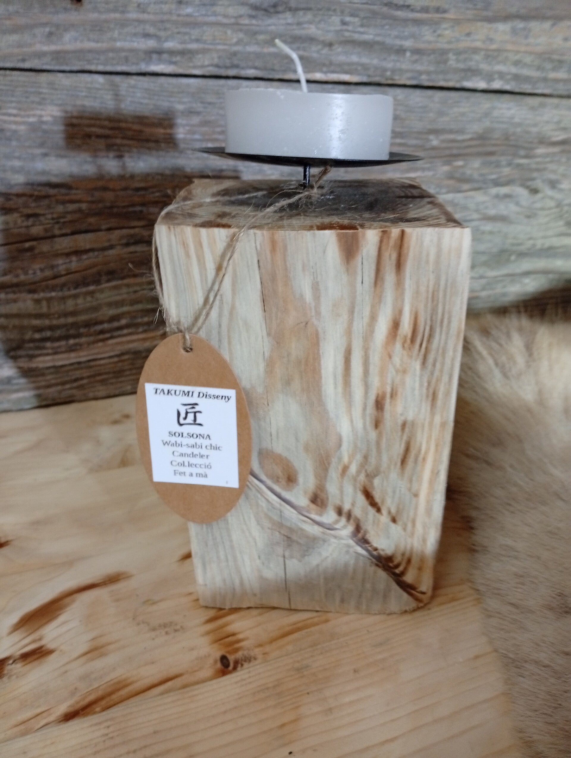 Portavelas wabi sabi chic relieves