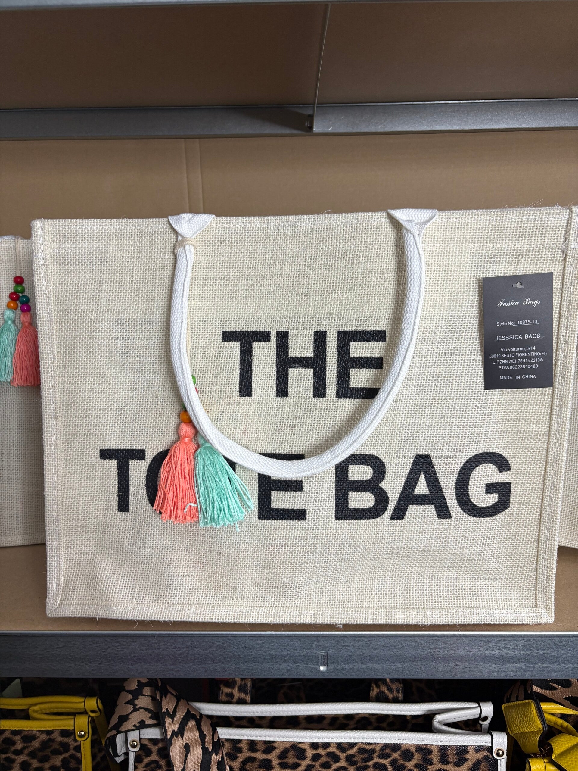 Boodschappen tas beige zonder lange strap