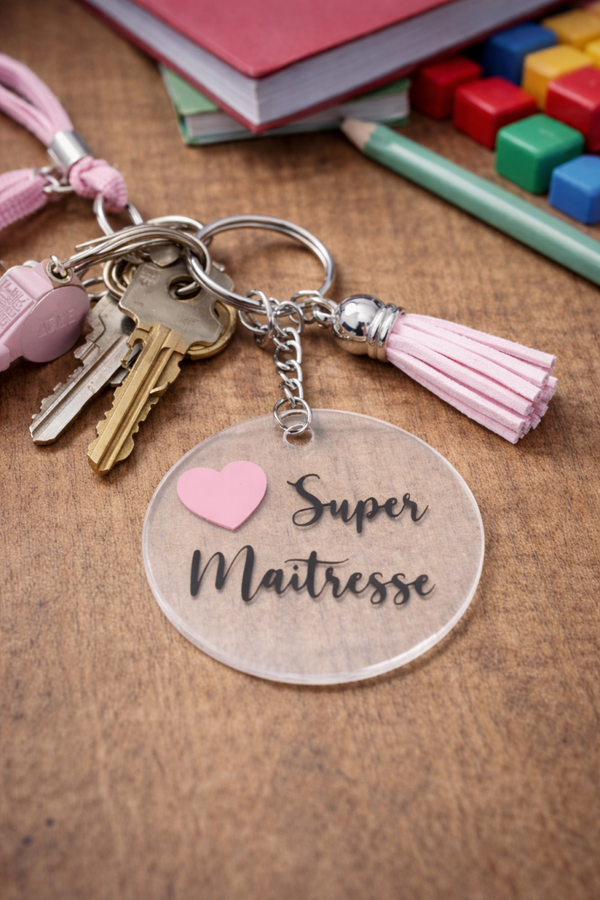 Porte-clés - "Super Maîtresse" - Personnalisable