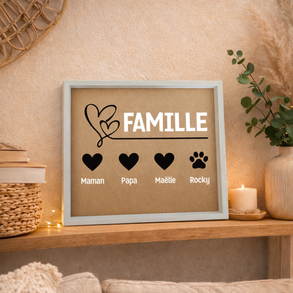 Cadre Cœurs de Famille - Personnalisable