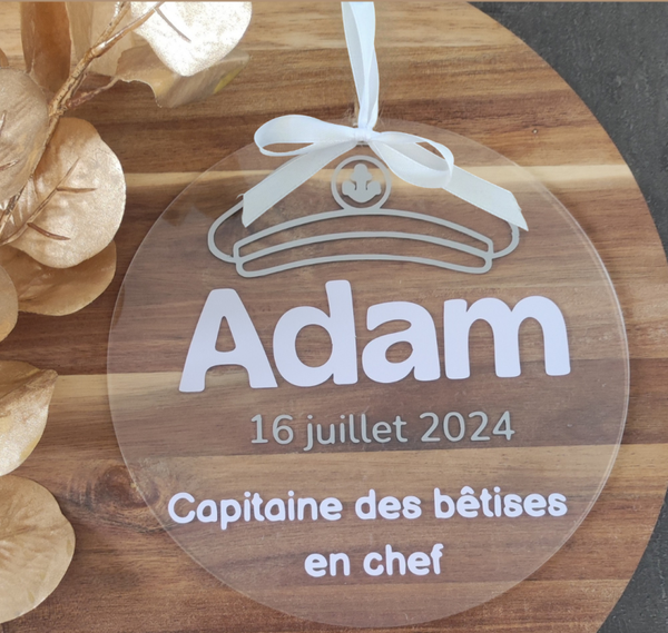 Disque Prénom "capitaine" -  Personnalisable