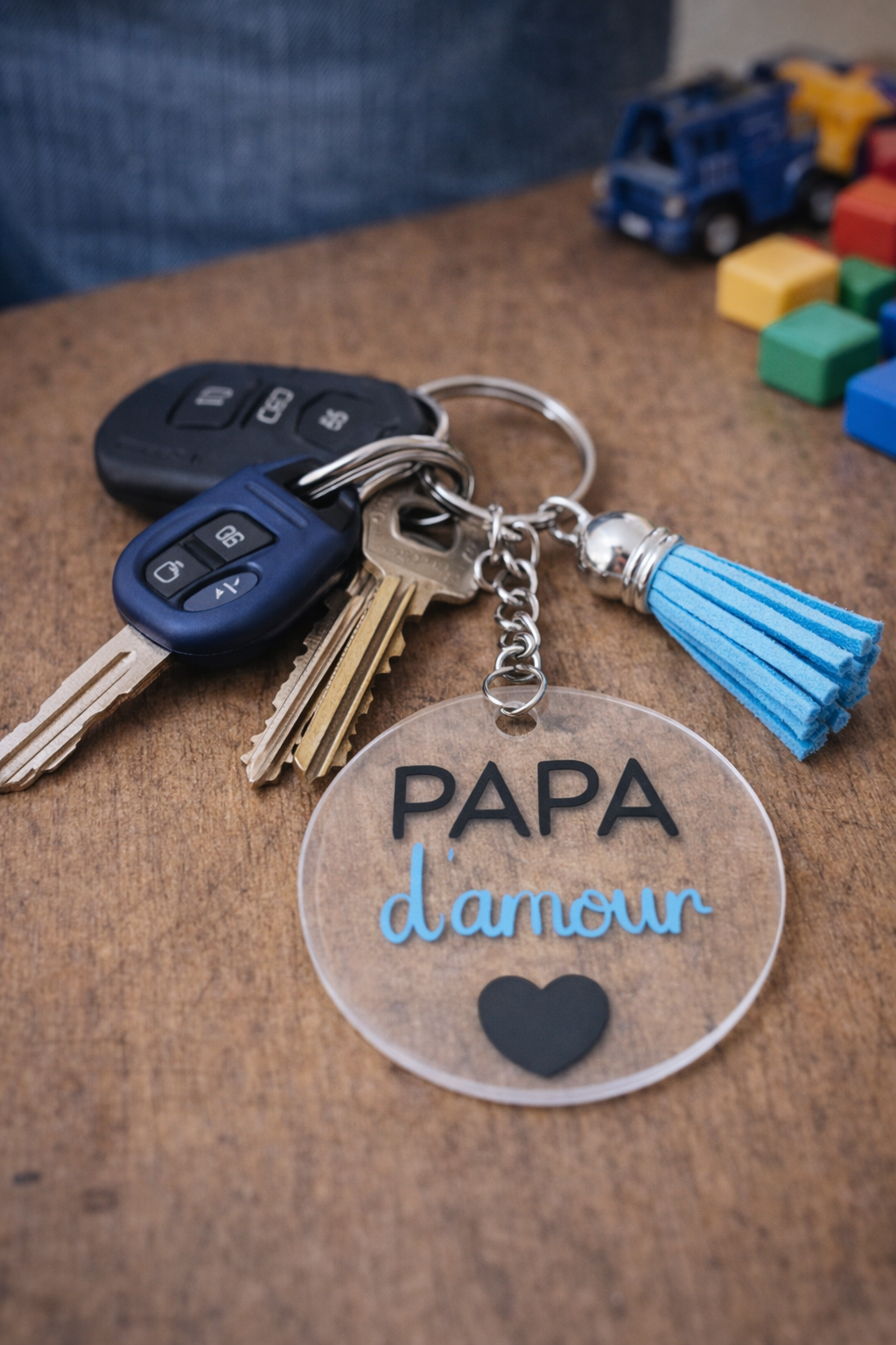 Porte-Clés - "Papa d'amour" - Personnalisable