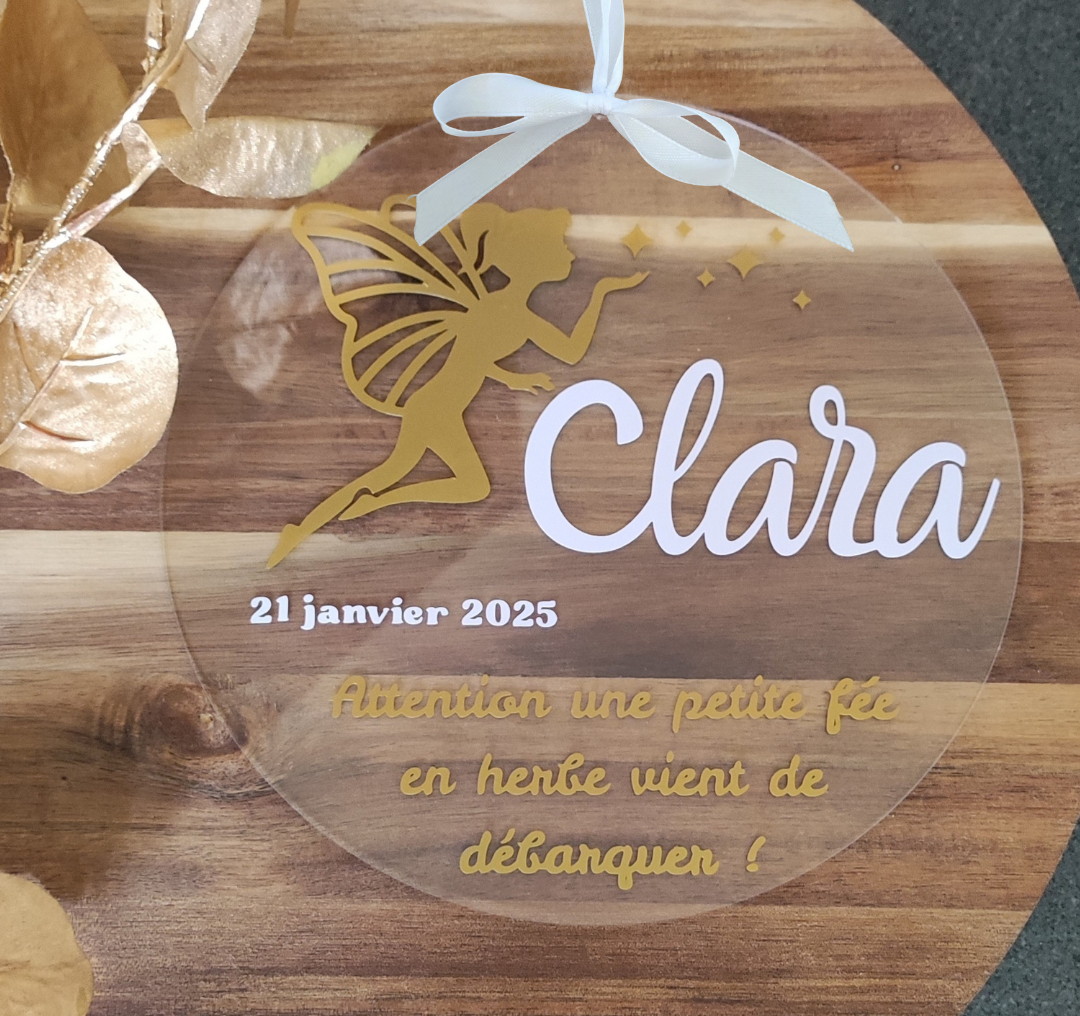 Disque Prénom "fée" -  Personnalisable