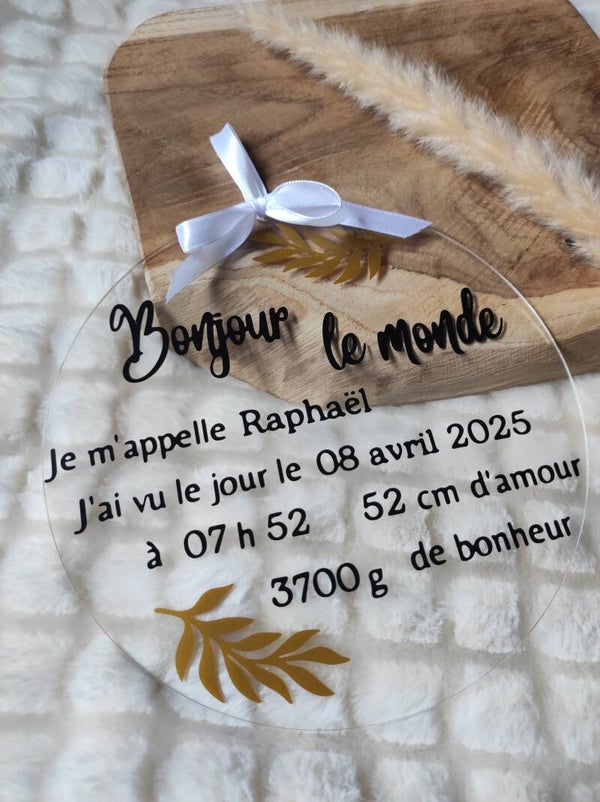 Disque "Bonjour le monde" - Personnalisable