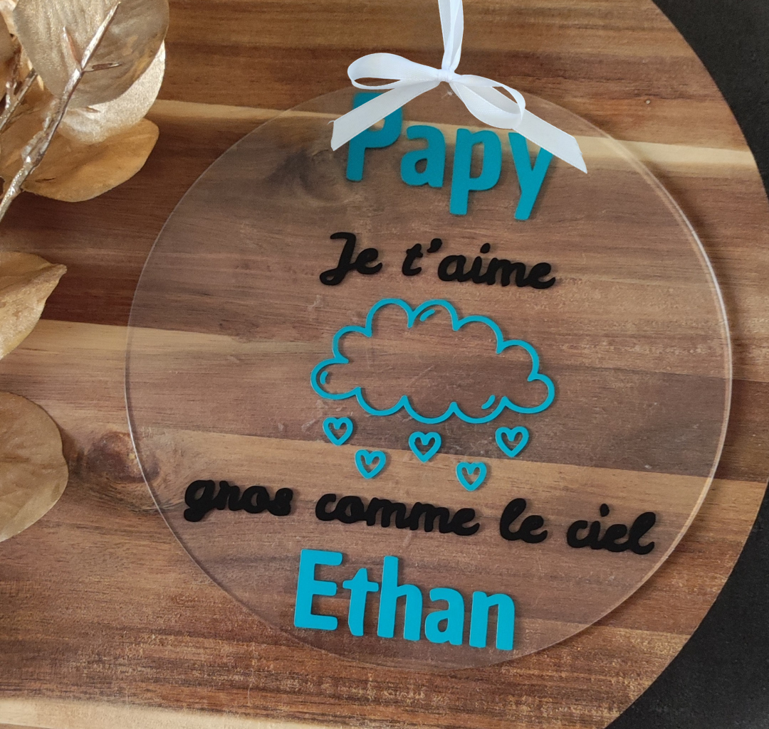 Disque "Je t'aime gros comme le ciel" - Personnalisable
