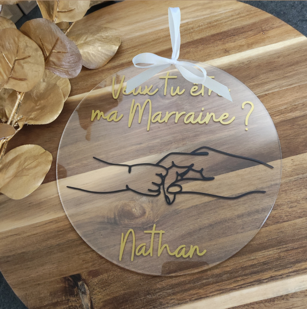 Disque "veux-tu être ma marraine ?" -  Personnalisable