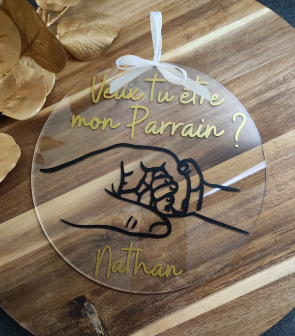 Disque "veux-tu être mon parrain ?" -  Personnalisable