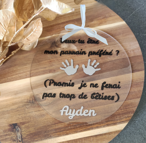 Disque "veux-tu être mon parrain préféré ?" -  Personnalisable