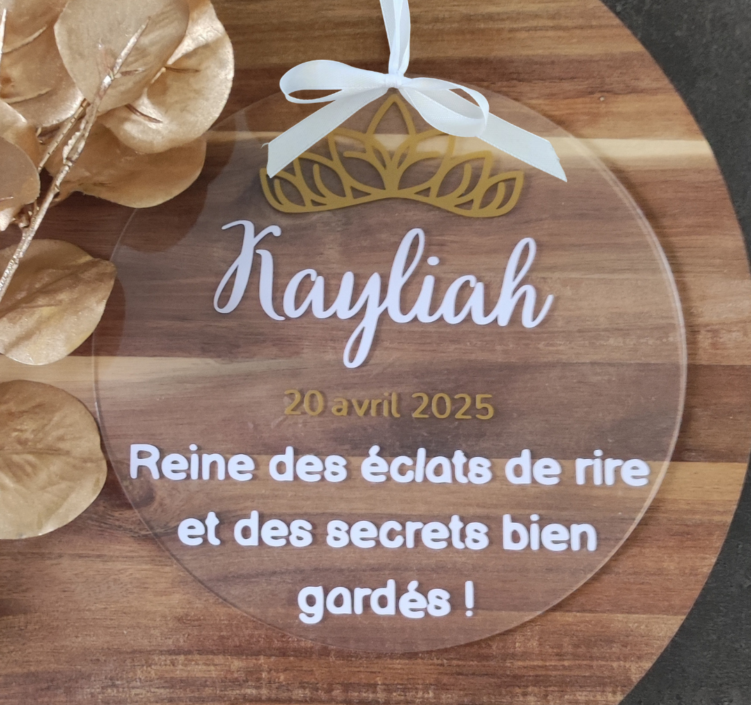 Disque Prénom "reine" -  Personnalisable