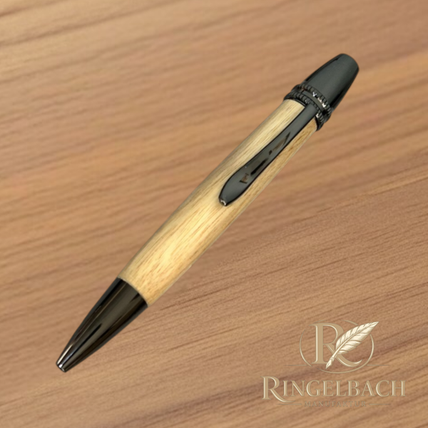 Dreh - Kugelschreiber Polaris, gun metal Holzart : Akazie