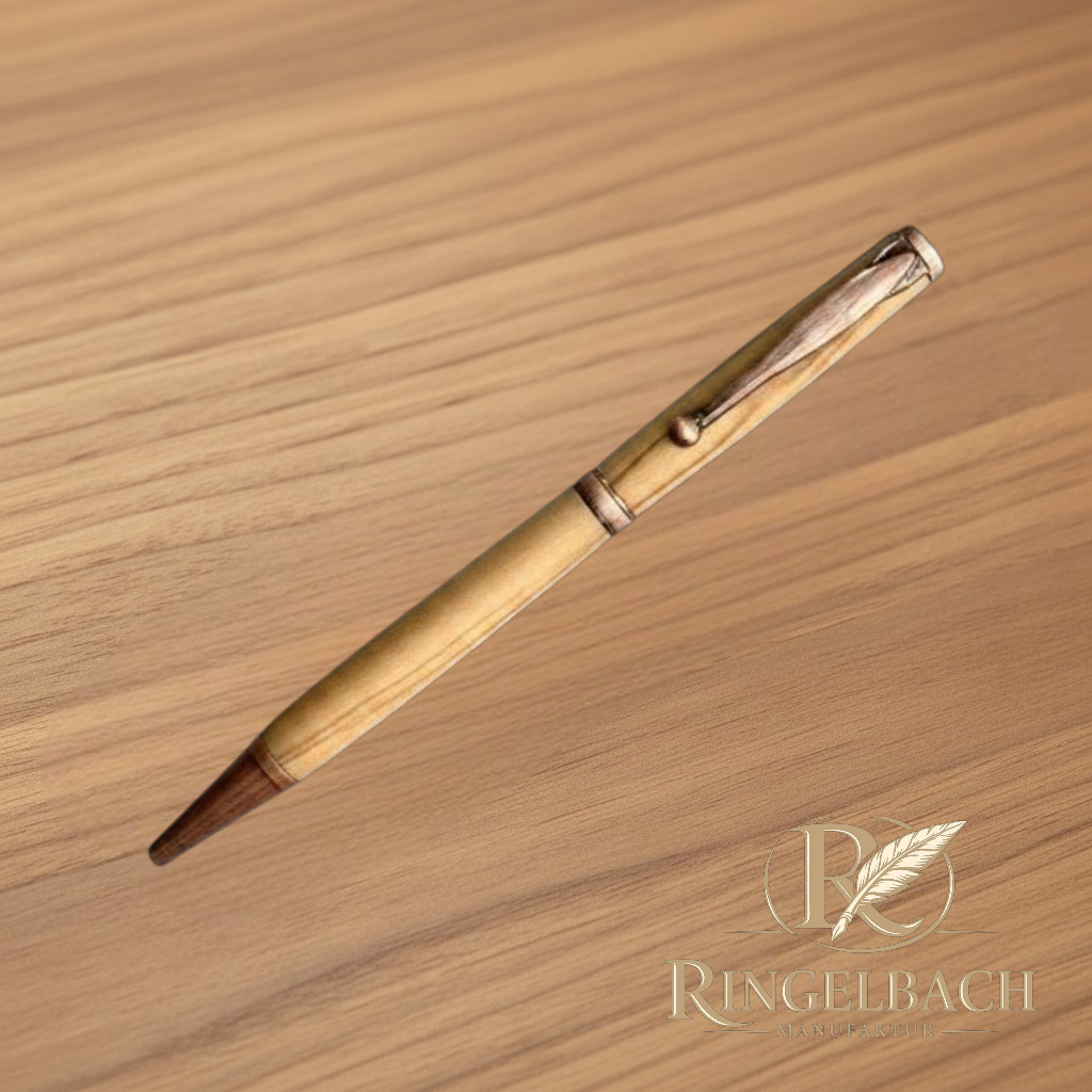 Dreh - Kugelschreiber Fancy  Chrom  Holzart :  Kirsche