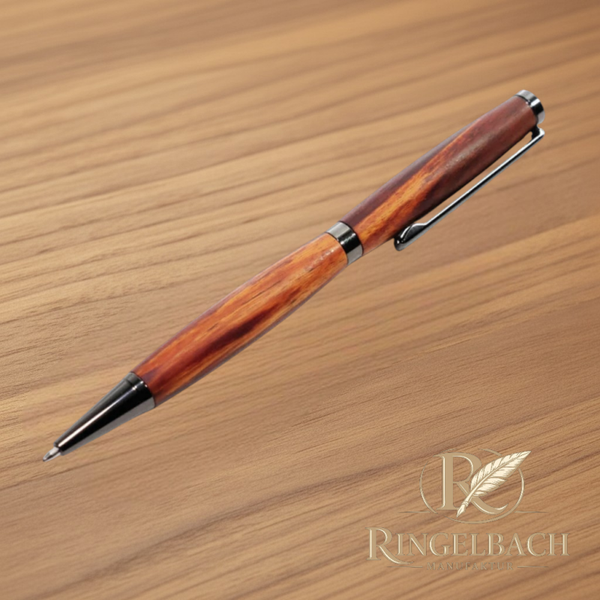 Dreh - Kugelschreiber Fancy  Chrom   Holzart :  Mirabelle