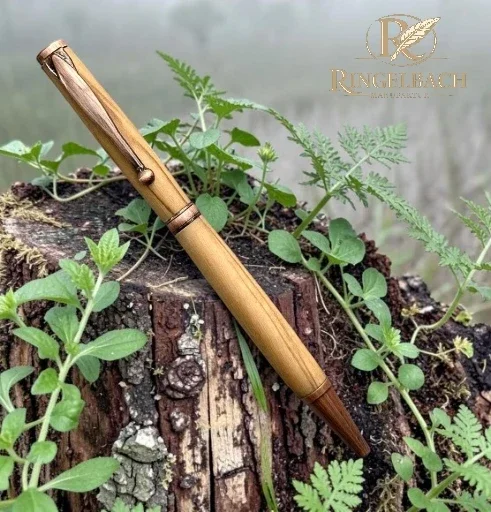 Dreh - Kugelschreiber Fancy  Chrom  Holzart :  Kirsche