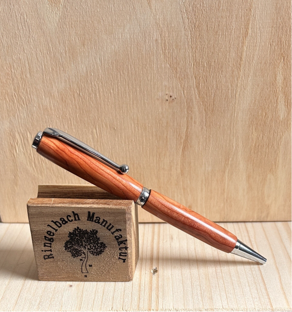 Dreh - Kugelschreiber Fancy  Chrom   Holzart :  Eibe