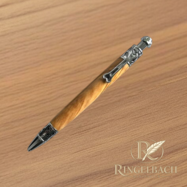 Druck - Kugelschreiber  „ Hund „ Holzart : Olive