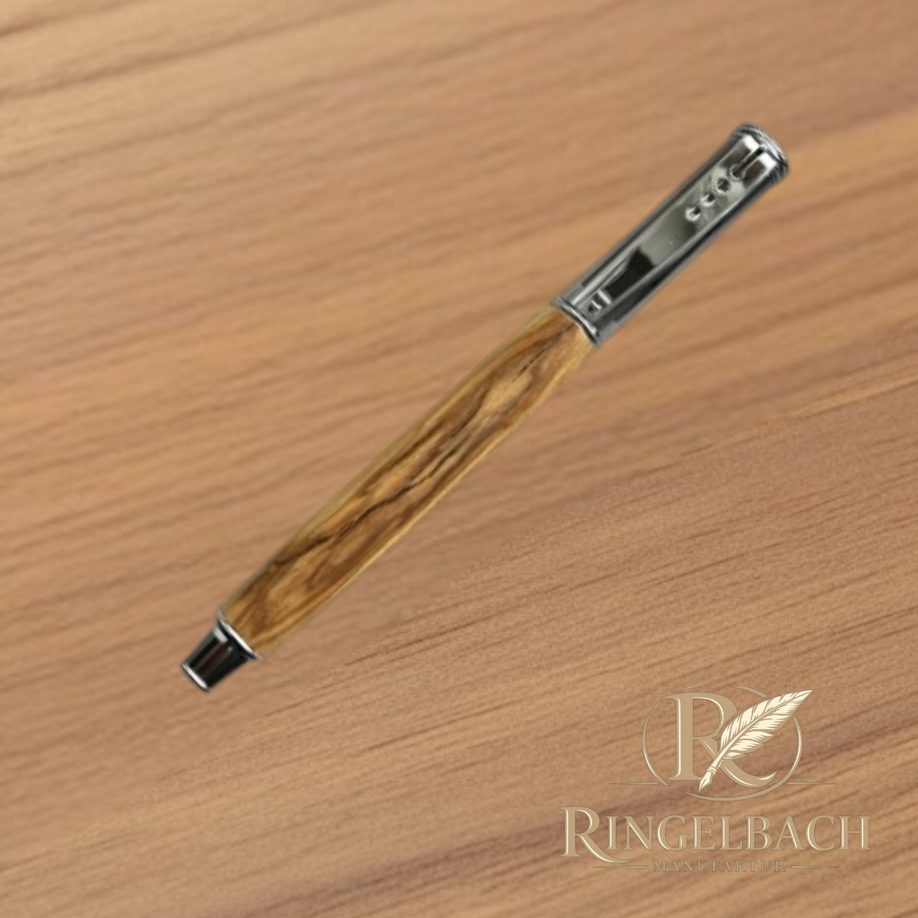 Kugelschreiber Editor Chrom  Holzart: Olive