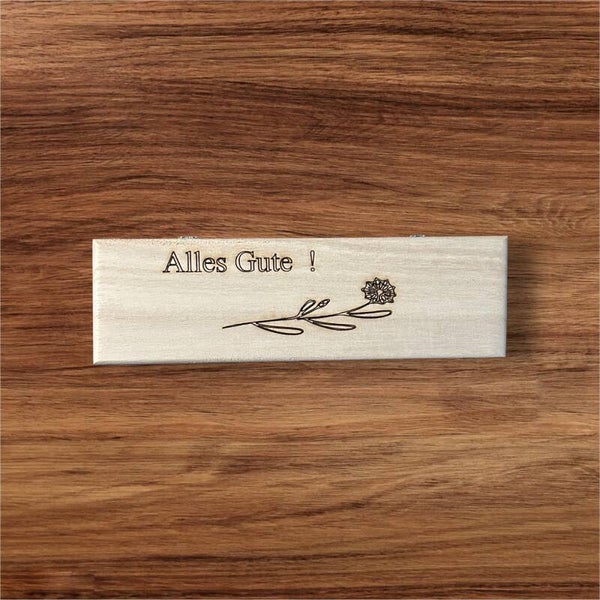 Kaiserbaum Holz Etui mit Gravur Alles Gute