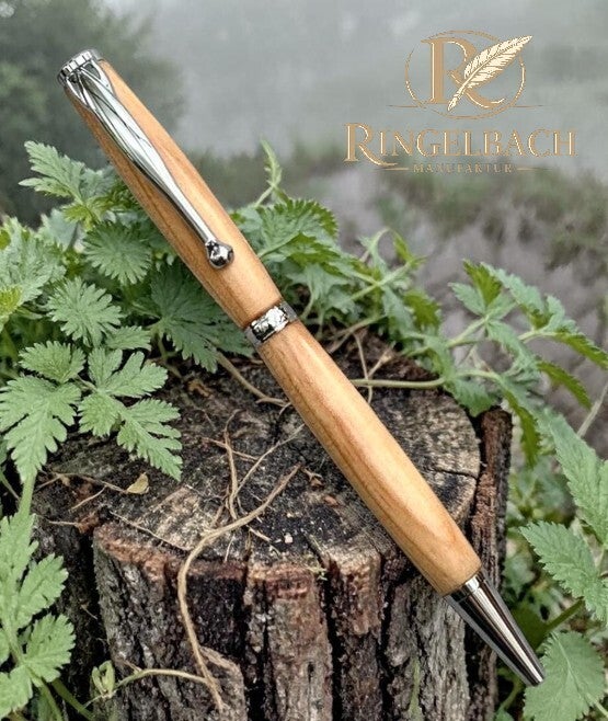Dreh - Kugelschreiber Fancy  Chrom   Holzart :  Douglasie