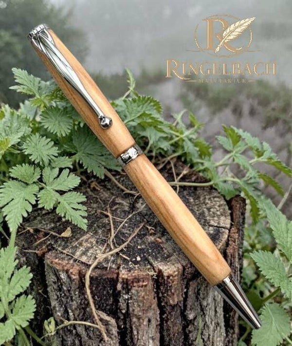Dreh - Kugelschreiber Fancy  Chrom   Holzart :  Douglasie