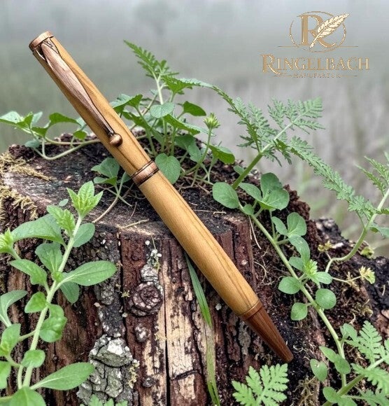 Dreh - Kugelschreiber Fancy  Kupfer  Holzart :  Flieder