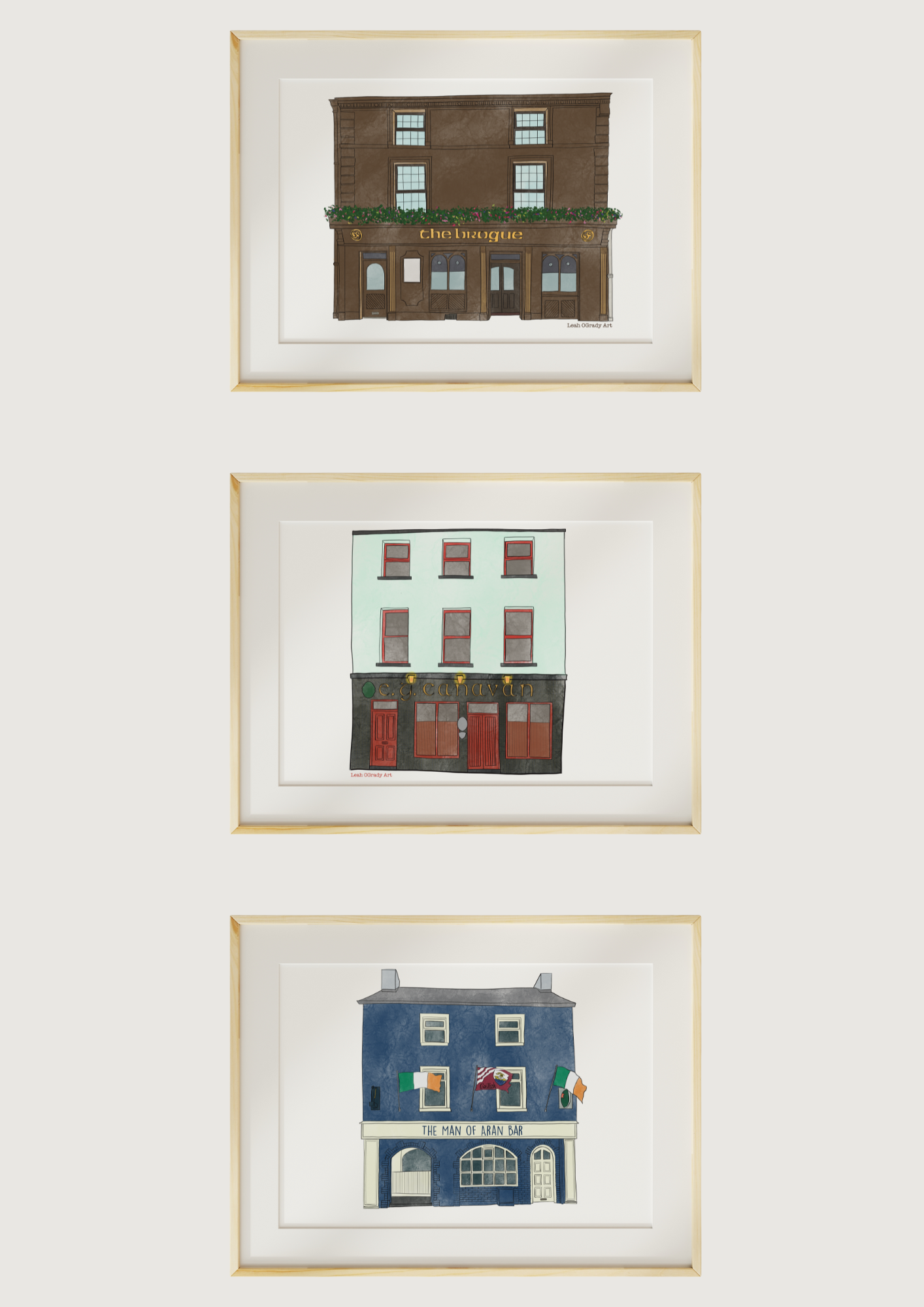 3 Art Prints Bundle - Galway