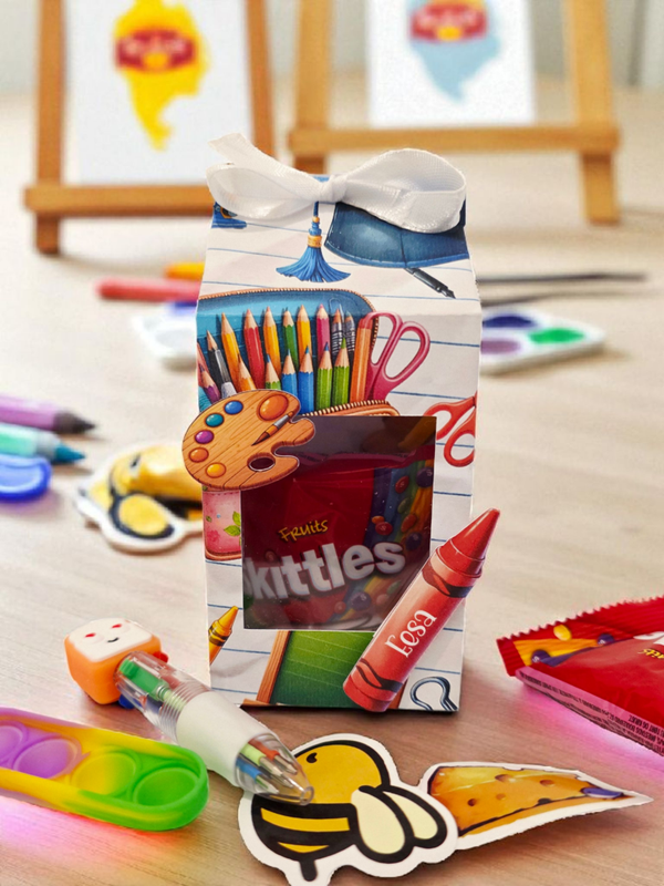 Pre- filled children's stationary themed party box,Teachers gift
