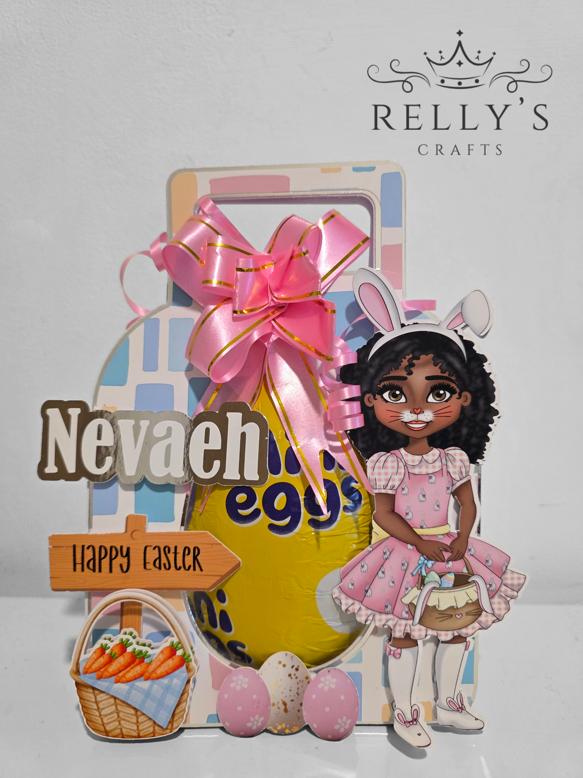 Personalised Easter Egg Holder – Bunny Girl Design