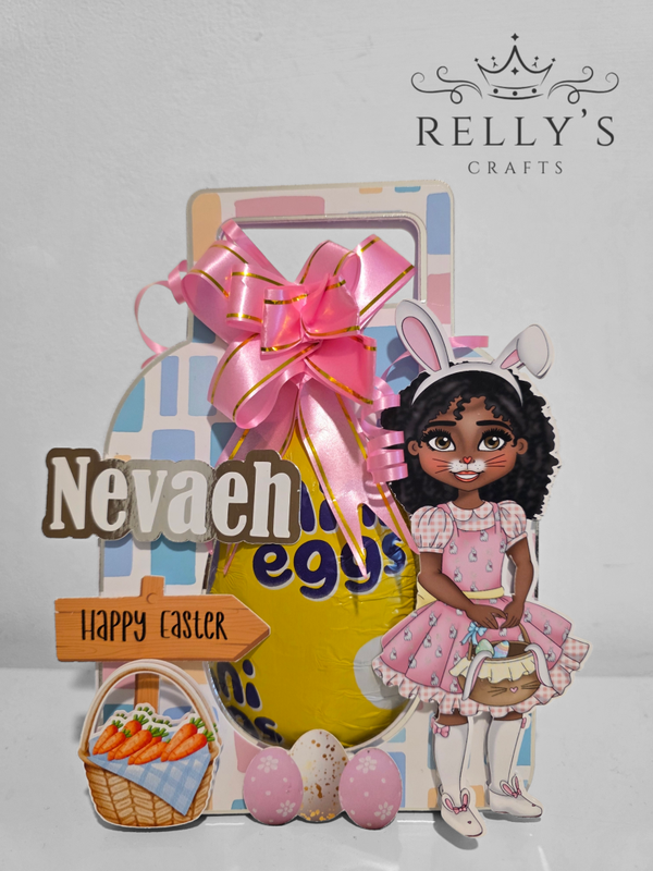 Personalised Easter Egg Holder – Bunny Girl Design