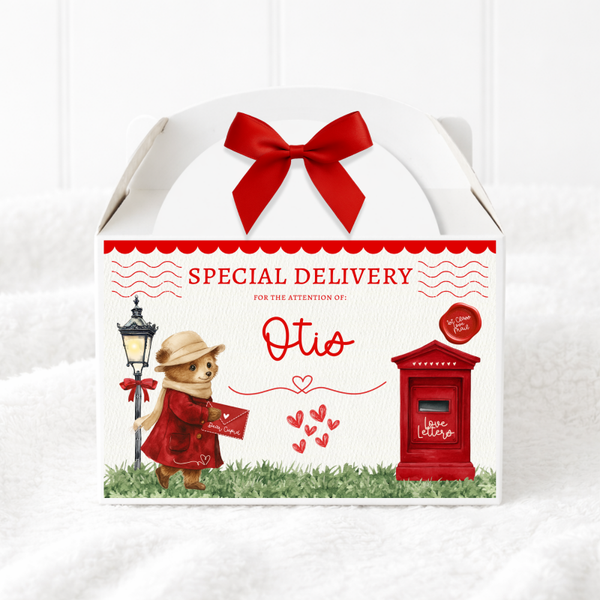 Personalised  Love letter bear Valentines day Gift Box