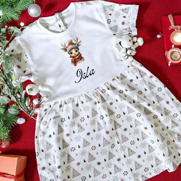 Personalised Reindeer  Christmas Dress