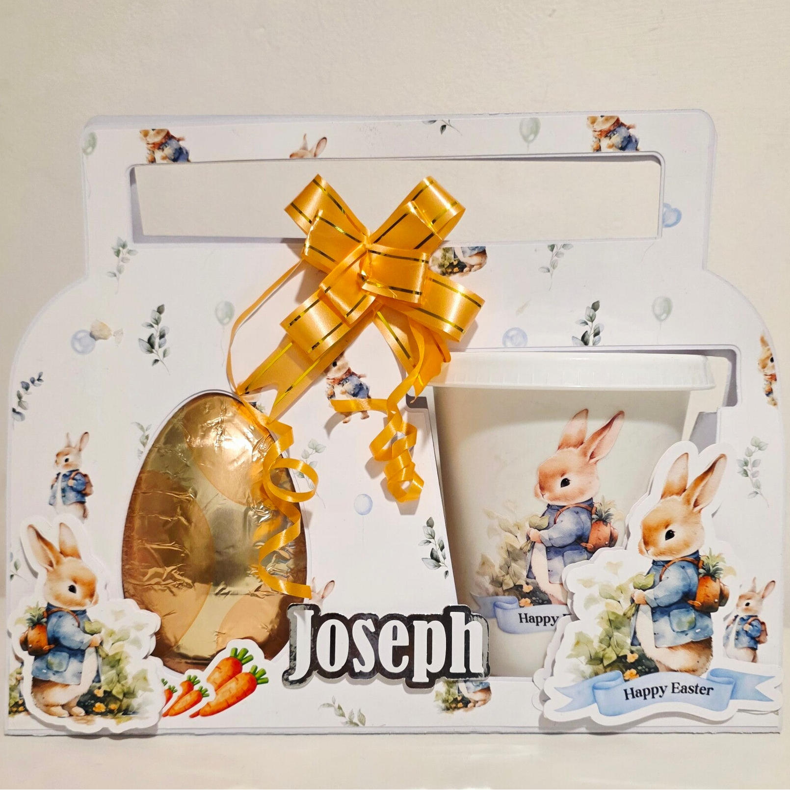 Personalised Bunny rabbit Easter Egg and Cup Holder