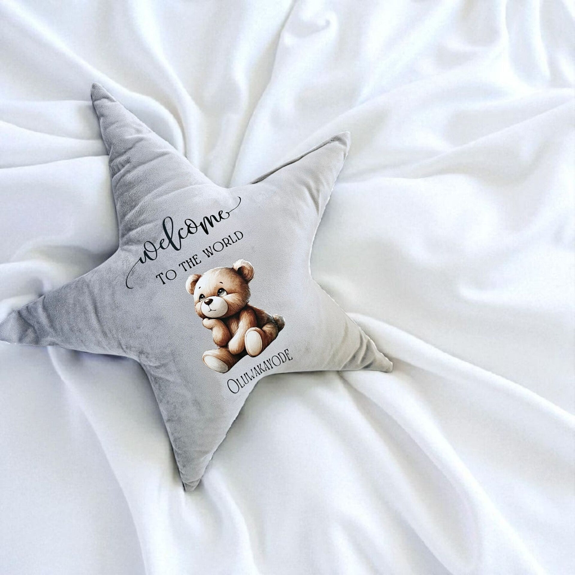 Personalised Star "Welcome to the world"  Cushion