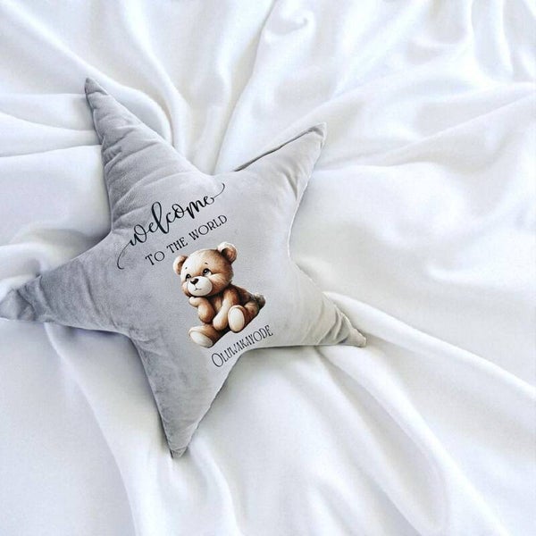 Personalised Star "Welcome to the world"  Cushion