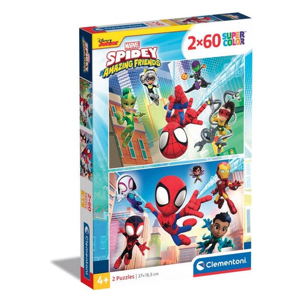 Clementoni Spidey and His Amazing Friends Puzzels – 2x 60 Stukjes