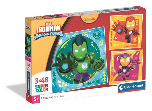 Clementoni Iron Man Puzzels – 3x 48 Stukjes