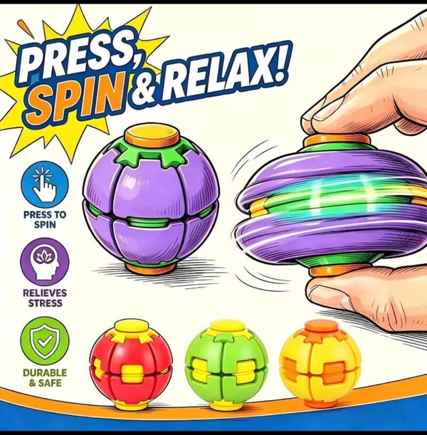Balle anti-stress relaxante à presser et à tourner