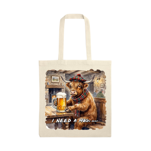 Highland cow tote bag 'a huge beer'