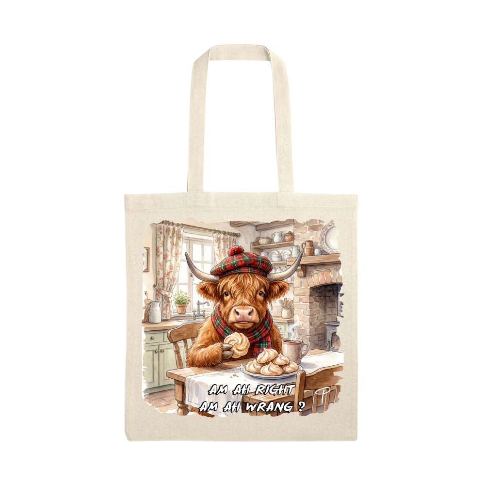highland cow tote bag's ah right, am ah wrang'