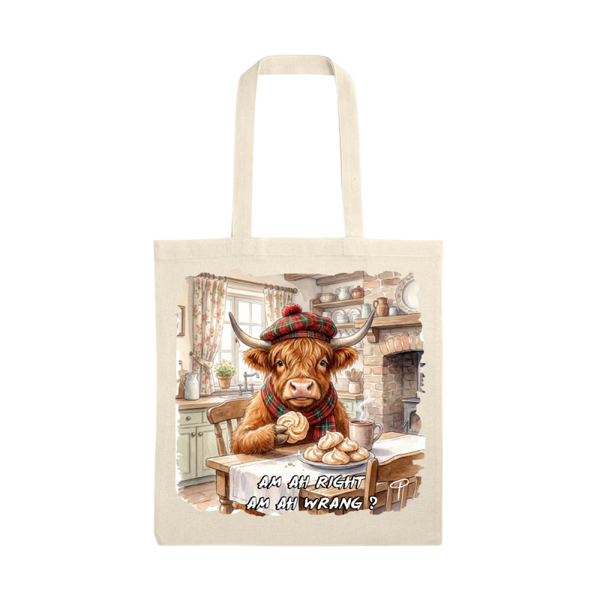 highland cow tote bag's ah right, am ah wrang'