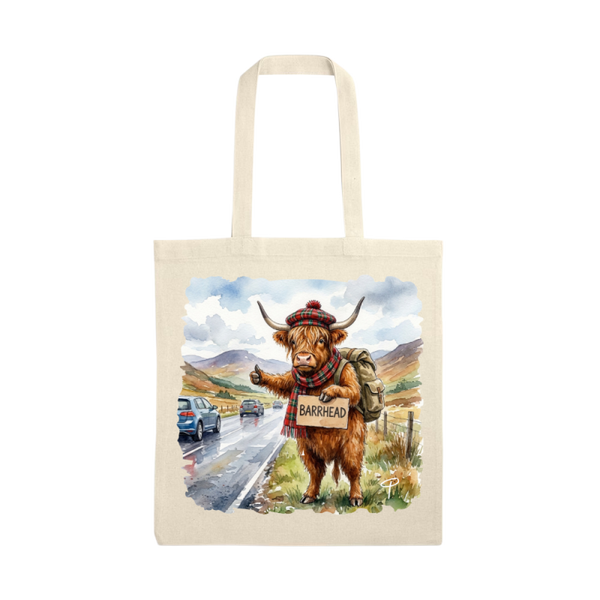 Highland cow tote bag Barrhead hitcher