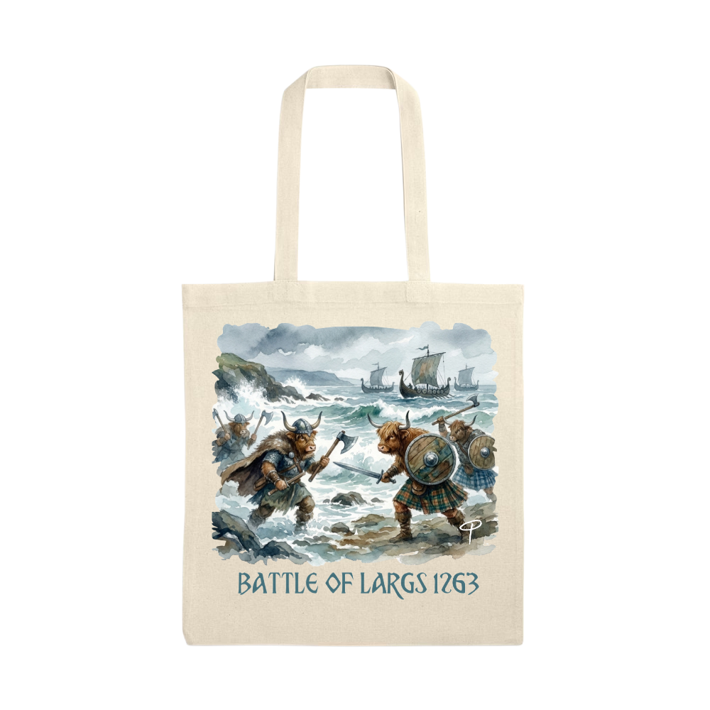 Highland cow tote bag 'Battle of Largs 1 '