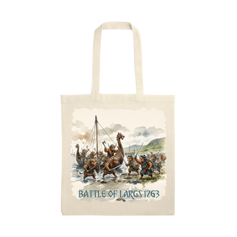 Highland cow tote bag 'Battle of Largs 2'