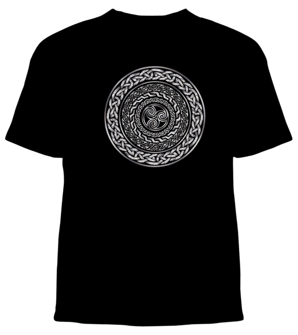 Celtic  t shirt -Key spiral with knot border